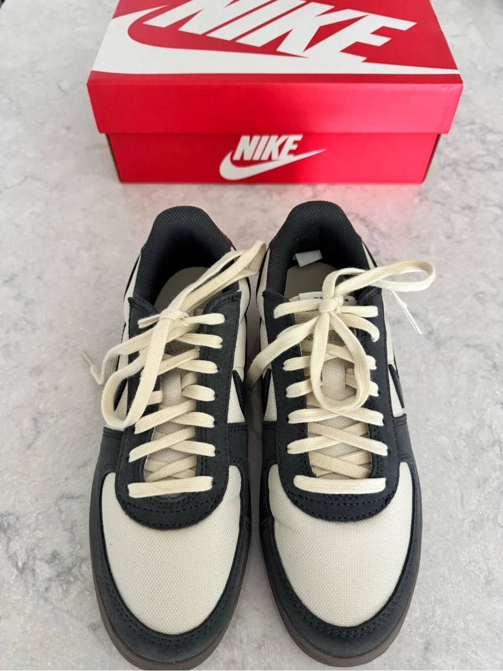 Nike Kids Field General Black and Cream Low-Top Sneakers